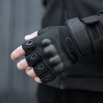 Тактичні рукавиці безпалі з накладкою uwest Черные Розмір XL