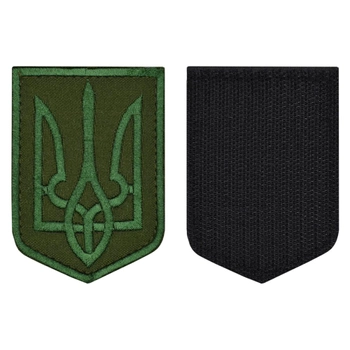 Нашивка на липучці Герб України (зелений Тризуб, олива)