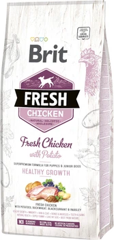 Сухий корм Brit Fresh Healthy Growth для цуценят і юніорів з куркою і картоплею