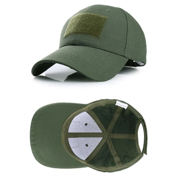 Тактична кепка з липучкою універсального розміру зелена