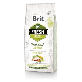 Сухой корм для активных взрослых собак Brit Fresh Active Run & Work с уткой и пшеном 12 кг (8595602530816)