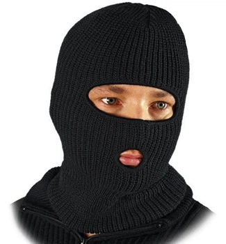Балаклава маска Вязаная Reis Черная, Унисекс One size