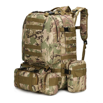 Багатофункціональний тактичний рюкзак з додатковими органайзерами, для військових, кольору мультикам, TTM-07 A_2 №1