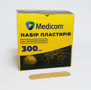 Набір медичних пластирів MEDICOM®, 300 пластирів на тканинній основі 19*72 мм