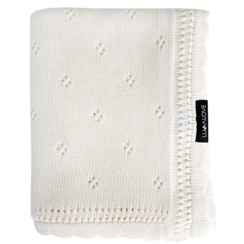 Дитячий ажурний плед для немовлят LullaLove Daisy White Coconut 80x100 см