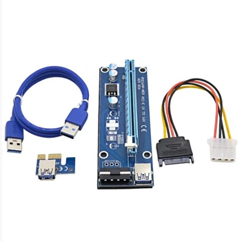 Райзер v006 USB 3.0 PCI-E 1X - 16X Riser для відеокарт 60см molex