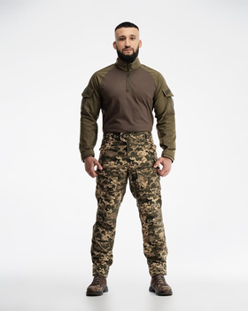 Осенняя военная форма комплект костюм, ( Убакс + Штаны ), Камуфляж " Пиксель ВСУ " , Размер: XL