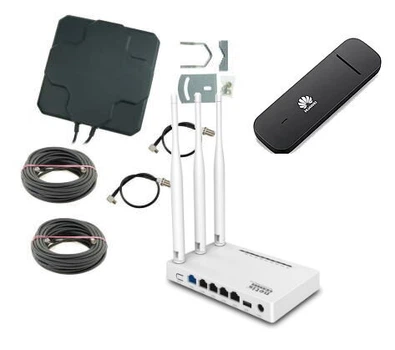 Комплект "4G Интернет для Дачи" - WiFi роутер Netis + Huawei E3372 + MIMO антенна DP9
