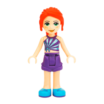Фигурка Lego Girl Mia Dark Purple Shorts Friends frnd315 Б/У