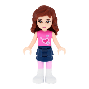 Фигурка Lego Girl Olivia Dark Blue Layered Skirt Friends frnd010 Б/У