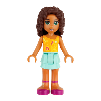 Фигурка Lego Girl Andrea Light Aqua Layered Skirt Friends frnd014 Б/У