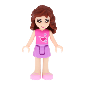 Фигурка Lego Girl Olivia Medium Lavender Skirt Friends frnd017 Б/У