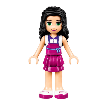 Фигурка Lego Girl Emma Magenta Layered Skirt Friends frnd183 1 Б/У