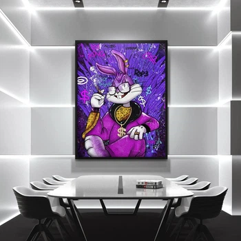Картина Холстович Kingdom Bugs Bunny 30x40 см. Интерьерная картина для офиса, гостиной, спальни, подарок боссу
