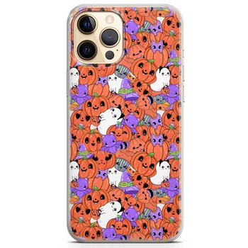 Чохол силіконовий для Apple IPhone 12 Pro епл айфон 12 про від Lex Altern (Весела голова Джека, Хеллоуїн, кажани, привид)