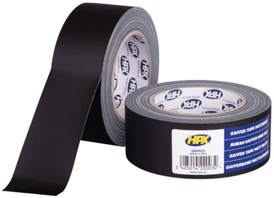 Матовая лента HPX Gaffer Tape для театра, кино и телестудий 48 мм х 25 м Черная (GB5025)