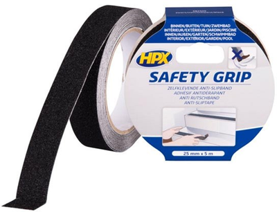 Самоклеющаяся лента против скольжения HPX Safety Grip 25 мм х 5 м Черная (SB2505)