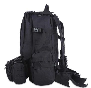 Рюкзак тактический с подсумками MHZ B08 черный, 55 л