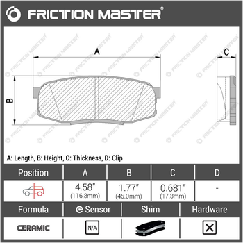Гальмівні колодки дискові Friction Master Ultralife Ceramic CMX1304