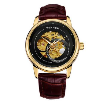 Наручные часы AlexMosh мужские Winner Gold-Black-Beige (1)
