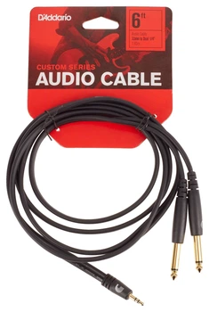 Инсертный кабель 2xJack - Stereo Mini Jack DADDARIO PWMPTS-06 Custom Series Audio Cable 1.8m