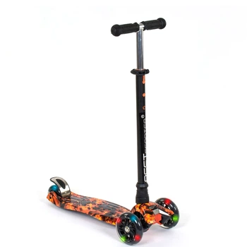 Самокат Scooter со световым эффектом Черно-оранжевый 6900065246617