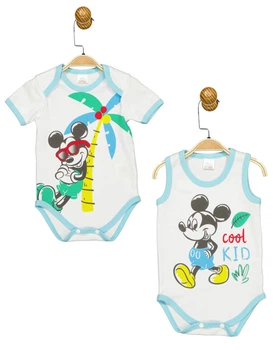 Боди 2 шт Mickey Mouse 74-80 см (9-12 мес) Disney MC17247 Бело-голубой 8691109874849