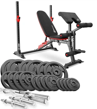 Набор Hop-Sport Strong 146кг со скамьей HS-1095