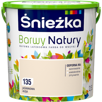 Краска интерьерная латексная Sniezka Barwy Natury 135 жасминовая аллея 2,5 л