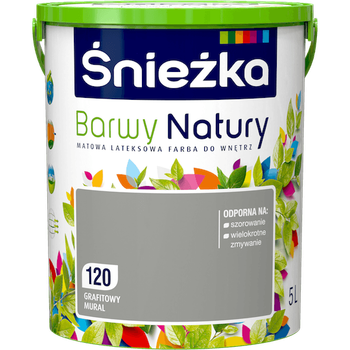 Фарба інтер'єрна латексна Sniezka Barwy Natury 120 графітовий мурал 5 л