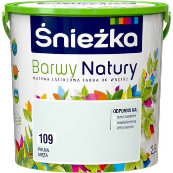 Краска интерьерная латексная Sniezka Barwy Natury 109 полевая мята 2,5 л