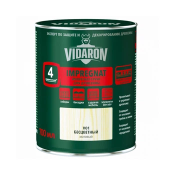 Пропитка-грунт для древесины с биозащитой Импрегнат Vidaron V01 бесцветный 0,7 л