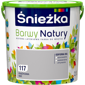Краска интерьерная латексная Sniezka Barwy Natury 117 лунная ночь 2,5 л