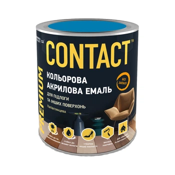 Емаль акрилова для підлоги та інших поверхонь CONTACT блакитна ( RAL 5015 ) 0,75 л