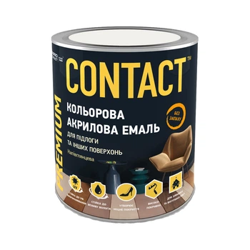 Емаль акрилова для підлоги та інших поверхонь CONTACT біла ( RAL 9016 ) 0,75 л