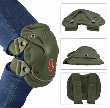 Комплект защиты колен и локтей бабочка SWAT олів