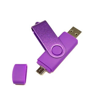 Флеш накопитель Jaster двухсторонняя 64GB OTG USB 2.0 microUSB фиолетовая