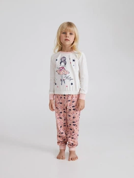 Пижама для девочки детская ELLEN Ballerina GPK 0482 /01/01 134 розовый с белым