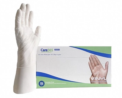 Перчатки виниловые Care 365 Premium медицинские смотровые S 100 шт/упаковка