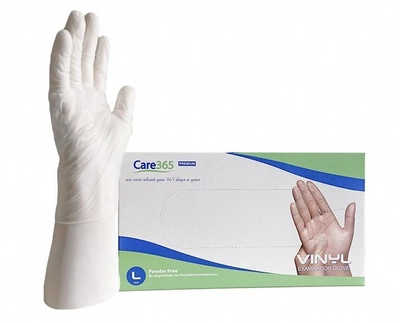 Рукавички вінілові Care 365 Premium медичні оглядові L 100 шт/упаковка