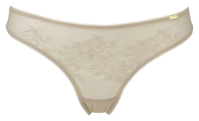 Трусики Gossard Glossies Lace 13006 стрінги мережевні з Великобританії S Бежевий (5053014400736)