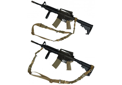 Ремінь збройовий одноточковий - двохточковий універсальний із дод. кріпленням на приклад Чорний «Tactical Піксель