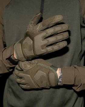 Тактические перчатки с пальцами BEZET Protective M хаки