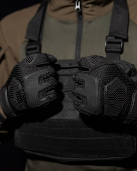 Тактичні рукавички з пальцями BEZET Protective M чорний