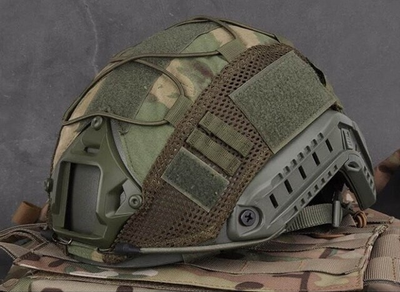 Кавер на баллистический шлем (каску) типа Fast Зеленый камуфляж