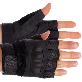 Тактичні рукавички з відкритими пальцями та посиленим протектором OAKLEY BC-4624 M-XXL чорні