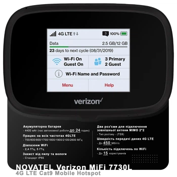 3G/4G/LTE роутер NOVATEL Verizon MiFi 7730L | 4400 мАг | Швидкість до 450 Мбіт/с (Cat.9) | Київстар Лайф Водафон