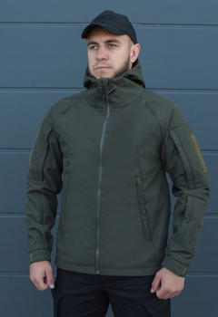 Куртка тактическая на молнии с капюшоном soft shell XXL oborona khaki