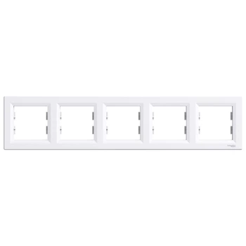 Рамка Schneider Electric Asfora пятиместная горизонтальная белая EPH5800521