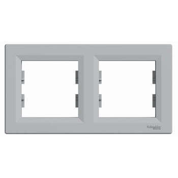 Рамка Schneider Electric Asfora двухместная горизонтальная алюминий EPH5800261